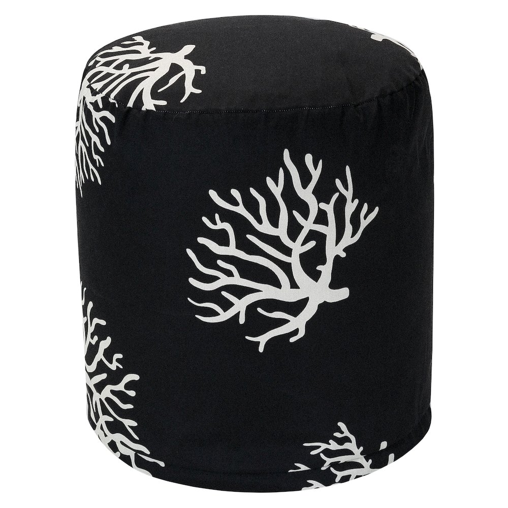 Majestic Home Goods Pouf Coral Black. Picture 1