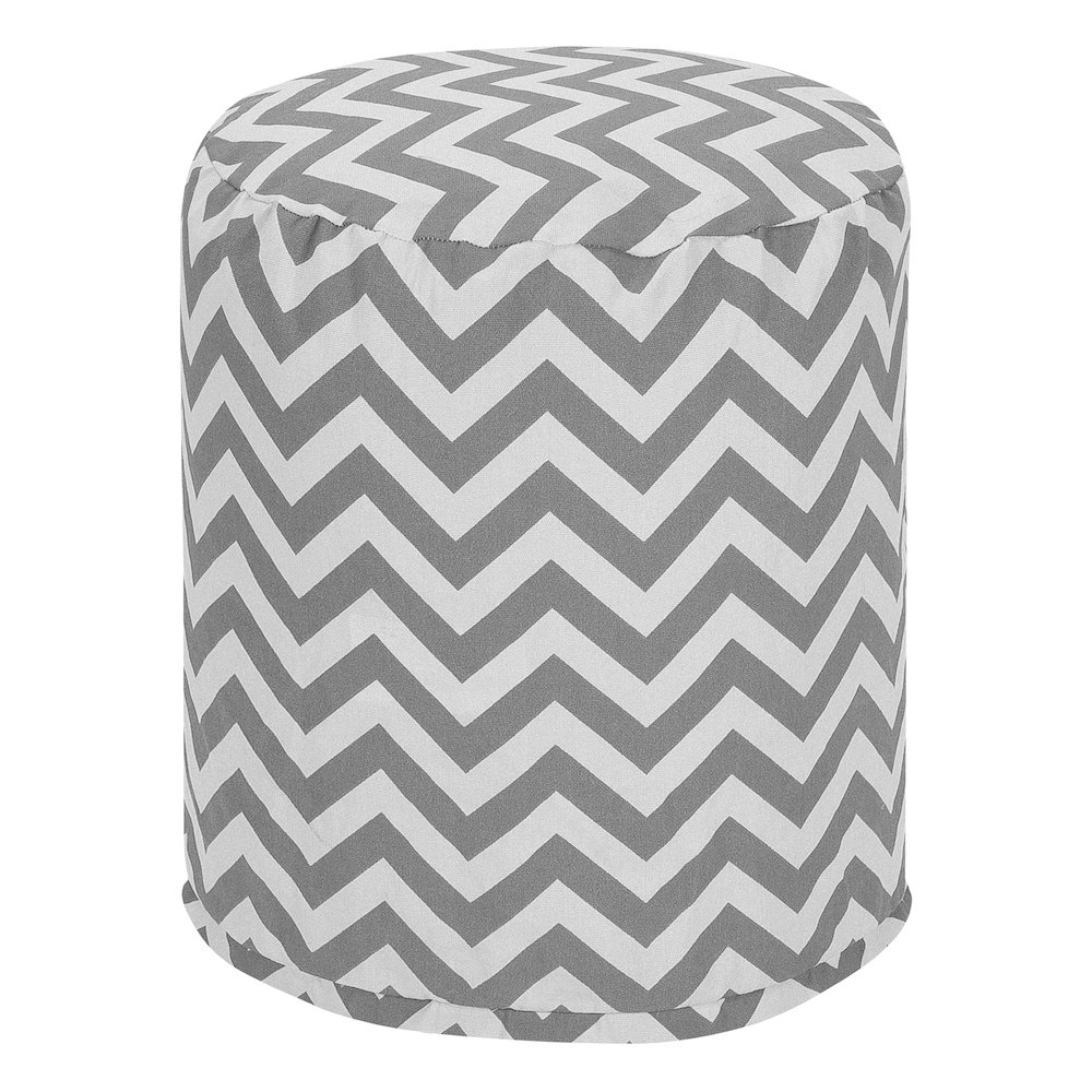 Majestic Home Goods Pouf Chevron Gray. Picture 1