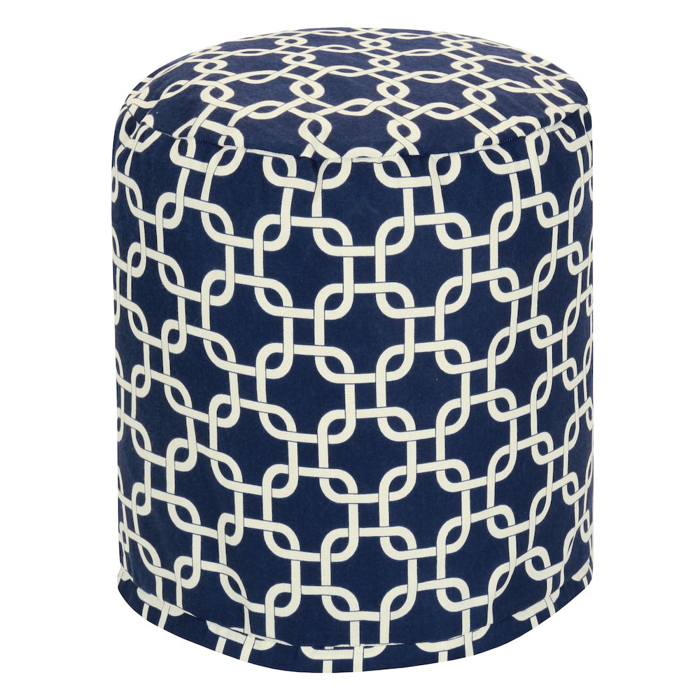 Majestic Home Goods Pouf Links Navy. Picture 1