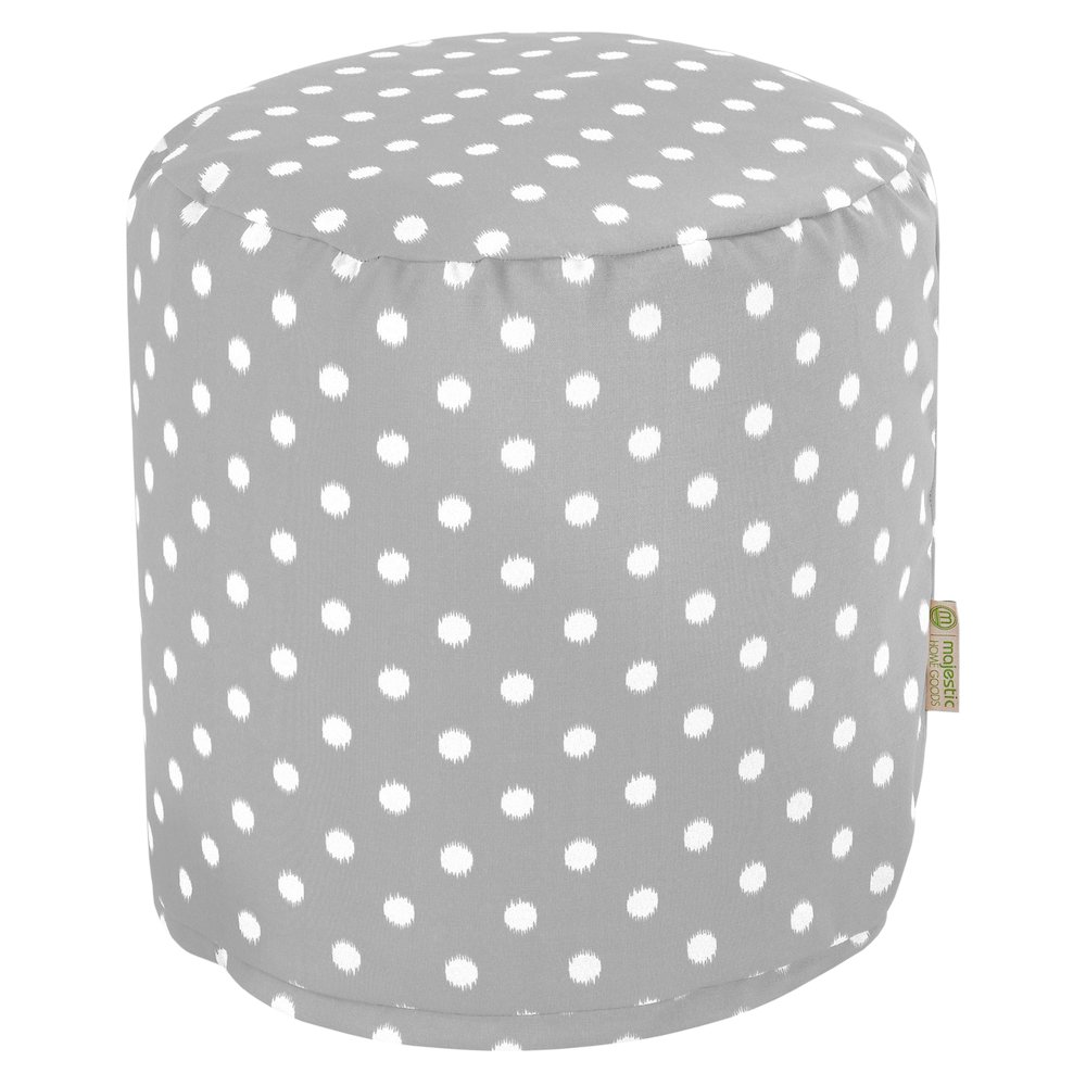 Majestic Home Goods Pouf Ikat Dot Gray. Picture 1