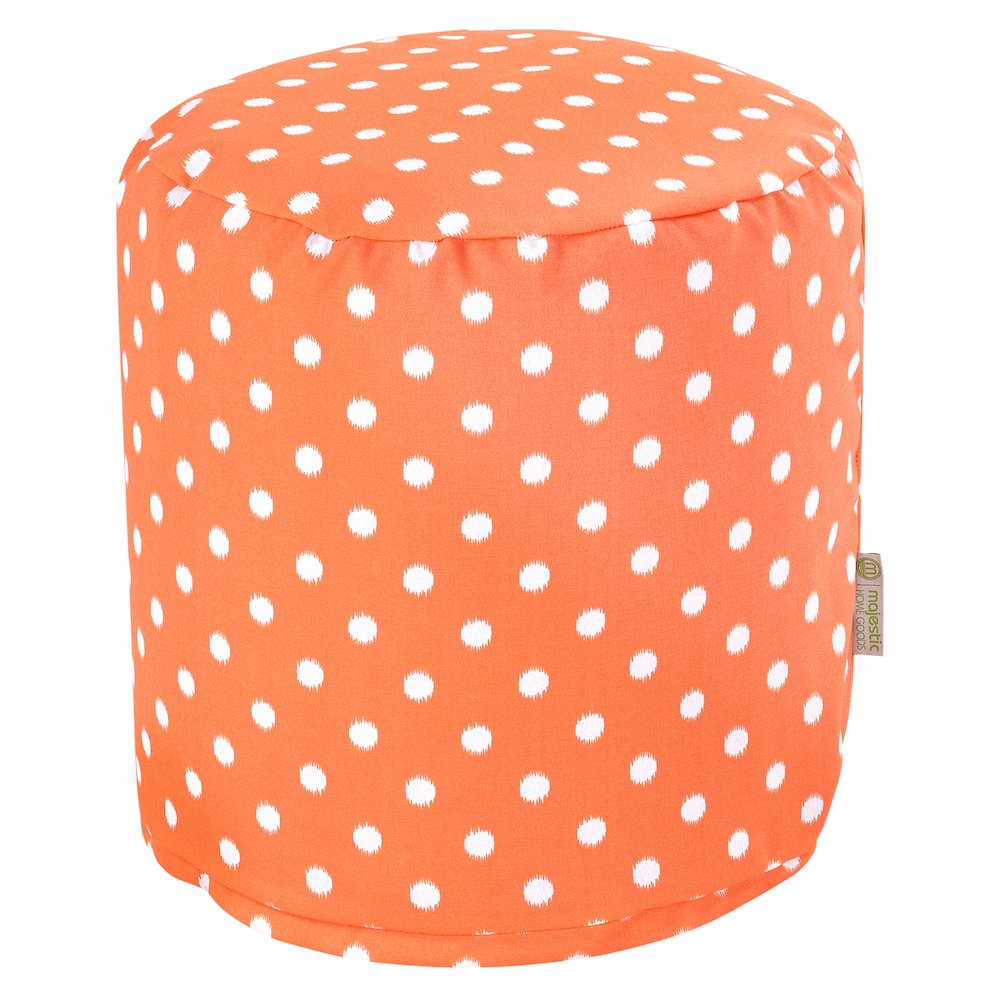 Majestic Home Goods Pouf Ikat Dot Orange. Picture 1