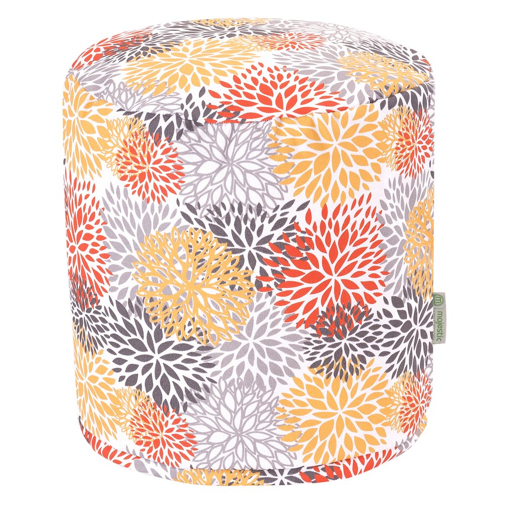 Majestic Home Goods Pouf Blooms Citrus. Picture 1