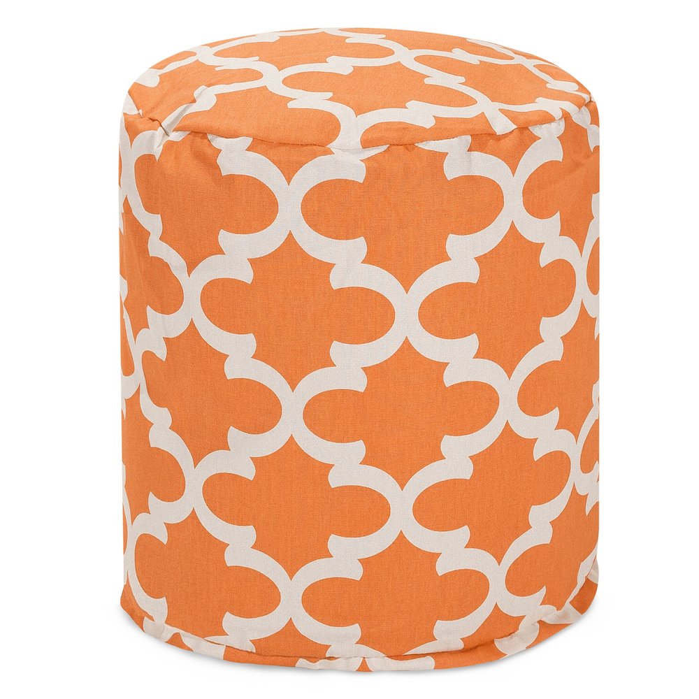 Majestic Home Goods Pouf Trellis Peach. Picture 1
