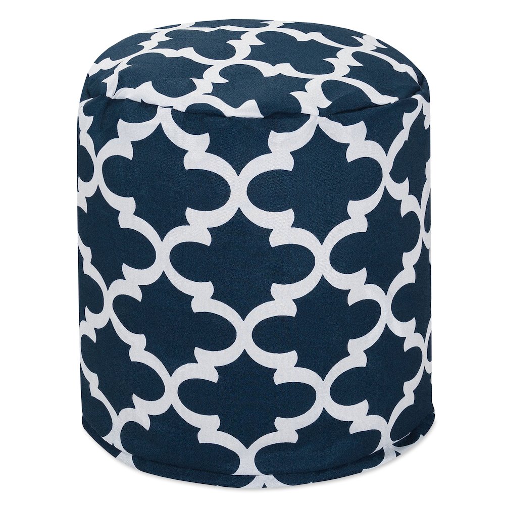 Majestic Home Goods Pouf Trellis Navy. Picture 1