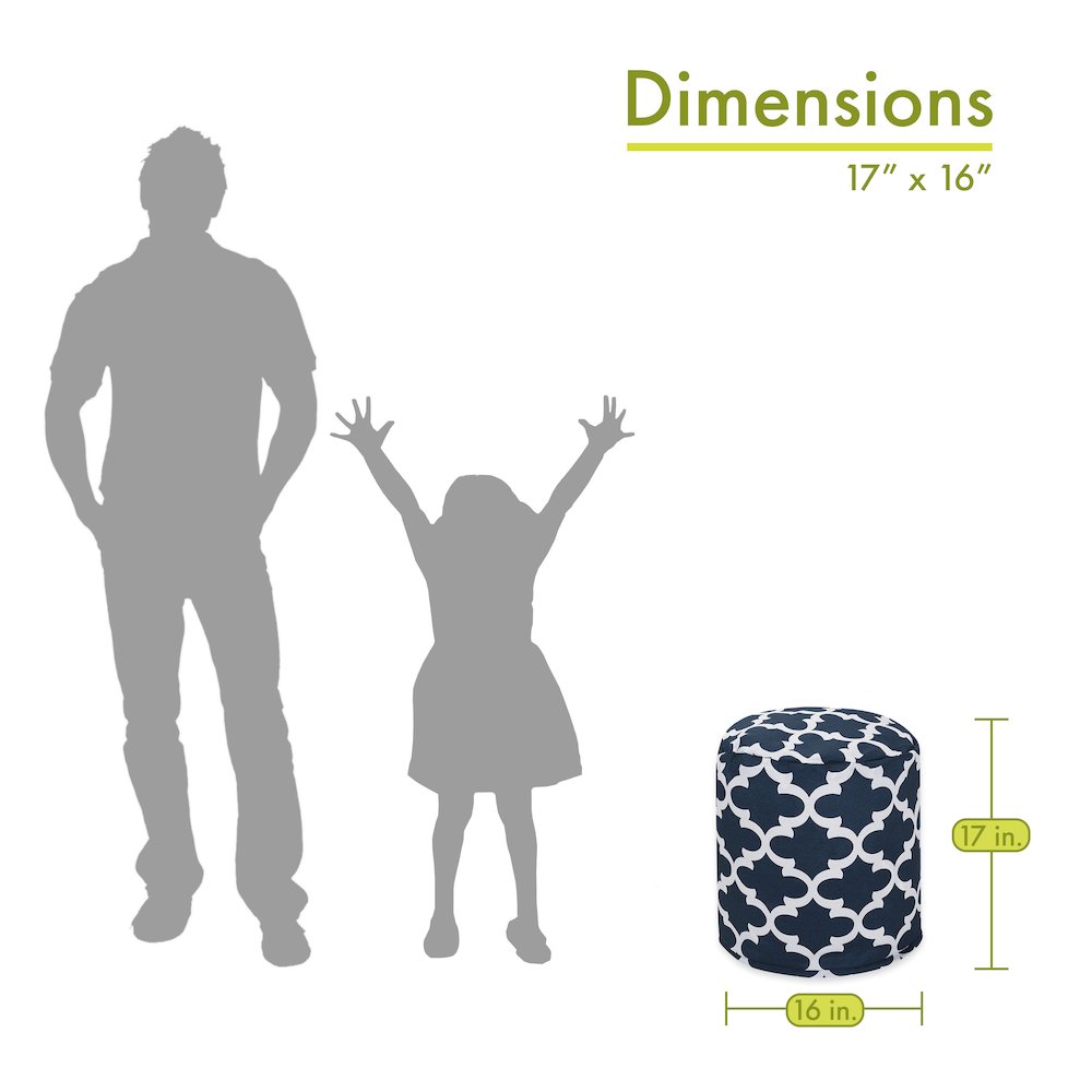 Majestic Home Goods Pouf Trellis Navy. Picture 2