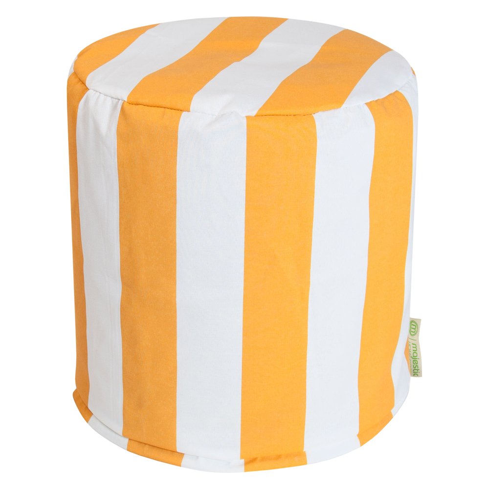 Majestic Home Goods Pouf Vertical Stripe Yellow. Picture 1