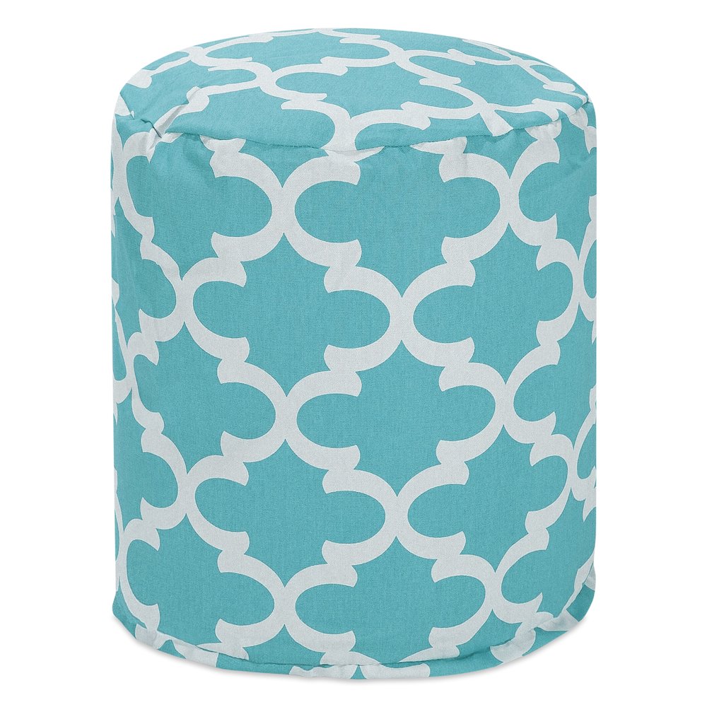 Majestic Home Goods Pouf Trellis Teal. Picture 1