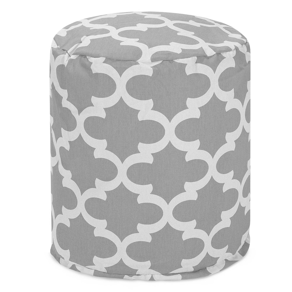 Majestic Home Goods Pouf Trellis Gray. Picture 1