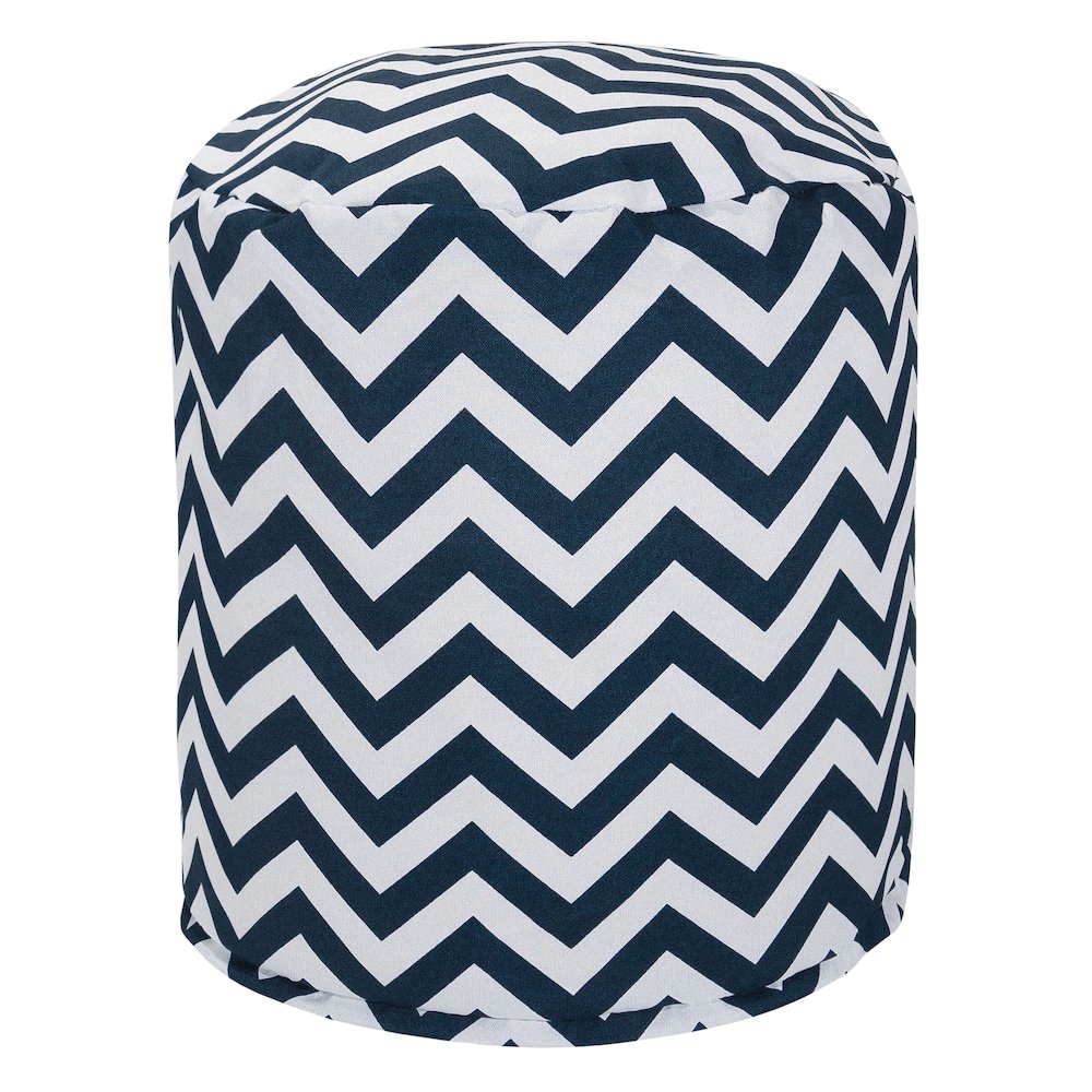 Majestic Home Goods Pouf Chevron Navy. Picture 1
