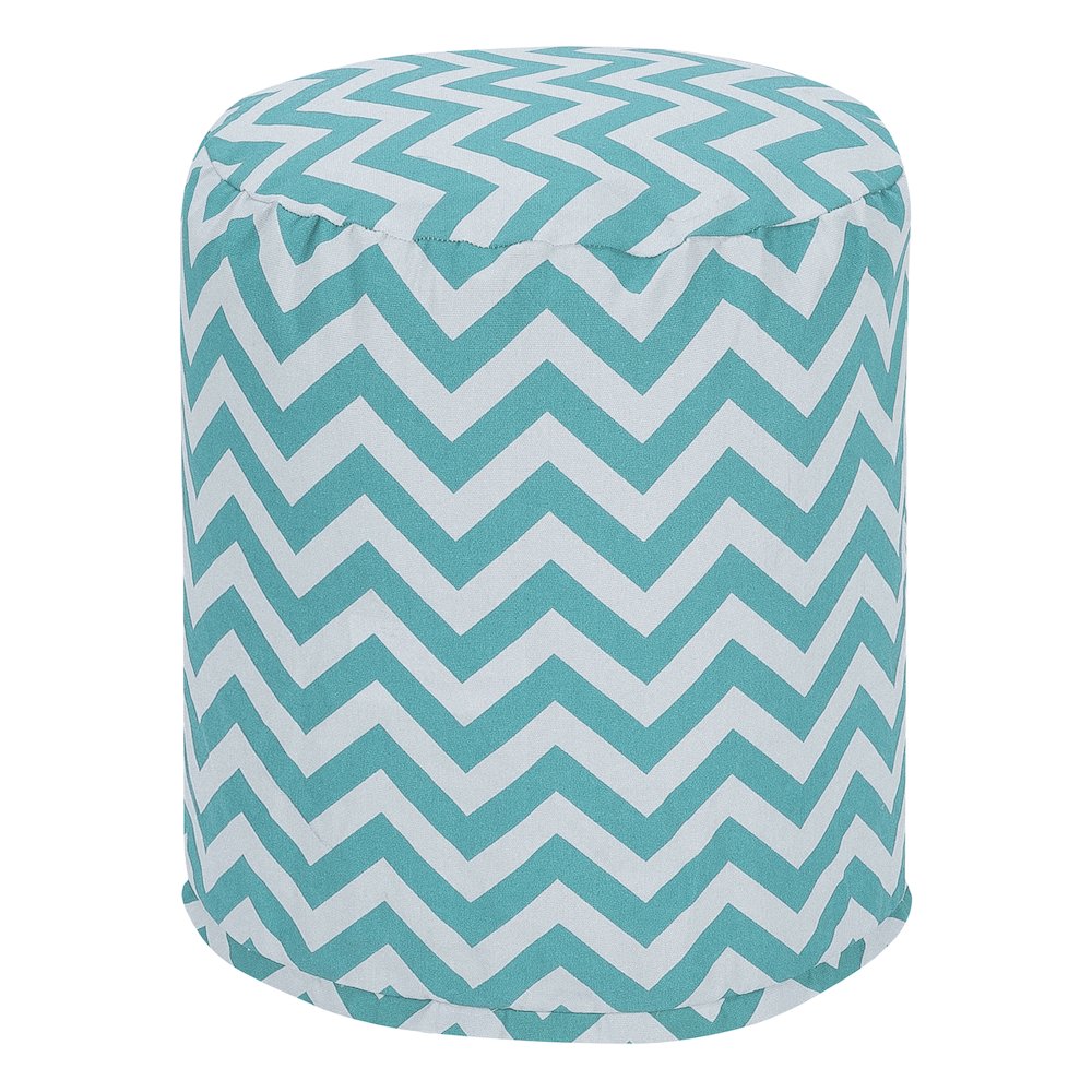 Majestic Home Goods Pouf Chevron Teal. Picture 1