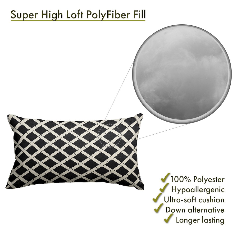Majestic Home Goods Pillow 12x20 Bamboo Black. Picture 2