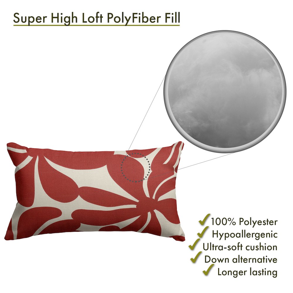 Majestic Home Goods Pillow 12x20 Plantation Red. Picture 2