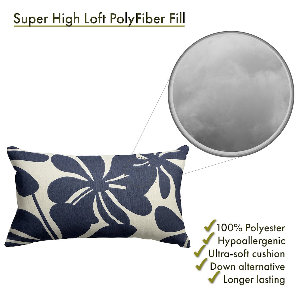 Majestic Home Goods Pillow 12x20 Plantation Navy. Picture 2