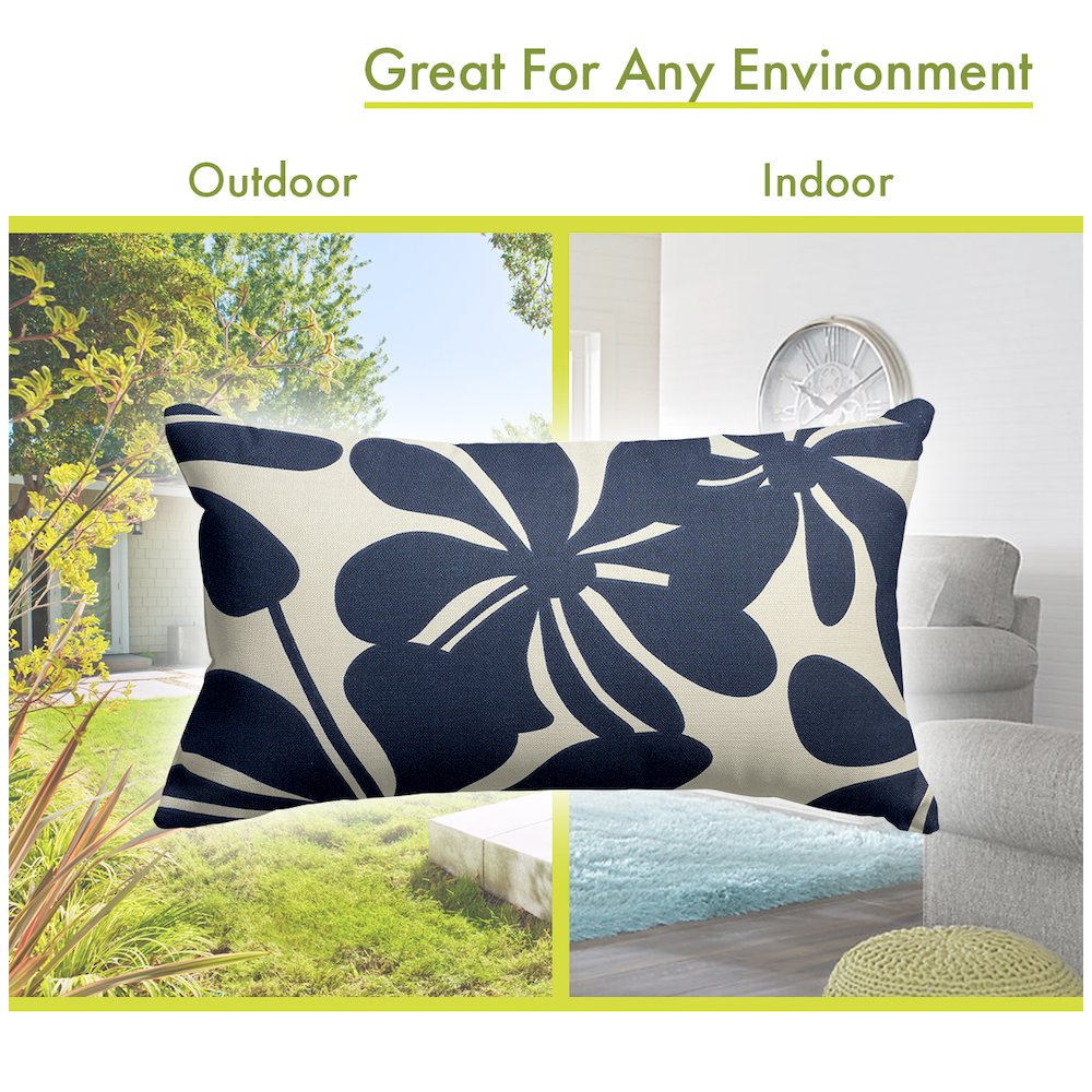 Majestic Home Goods Pillow 12x20 Plantation Navy. Picture 4