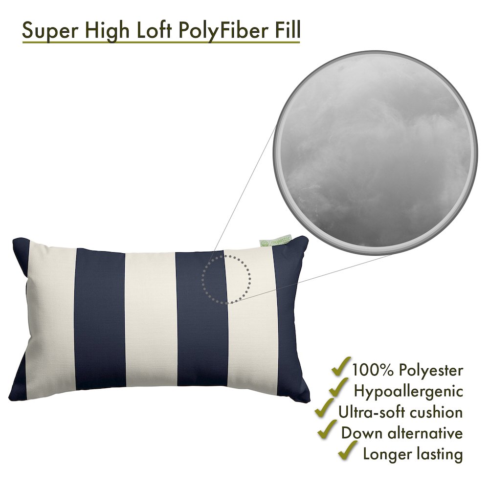 Majestic Home Goods Pillow 12x20 Vertical Stripe Navy. Picture 2