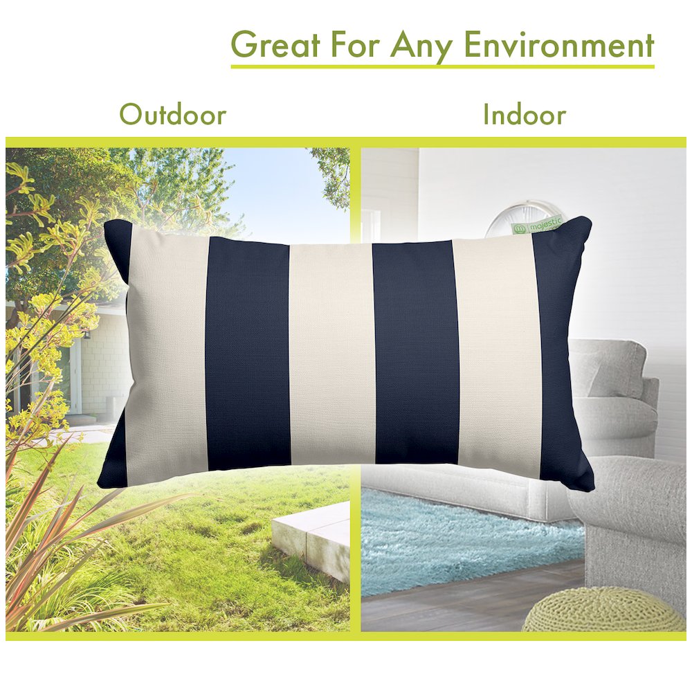 Majestic Home Goods Pillow 12x20 Vertical Stripe Navy. Picture 4