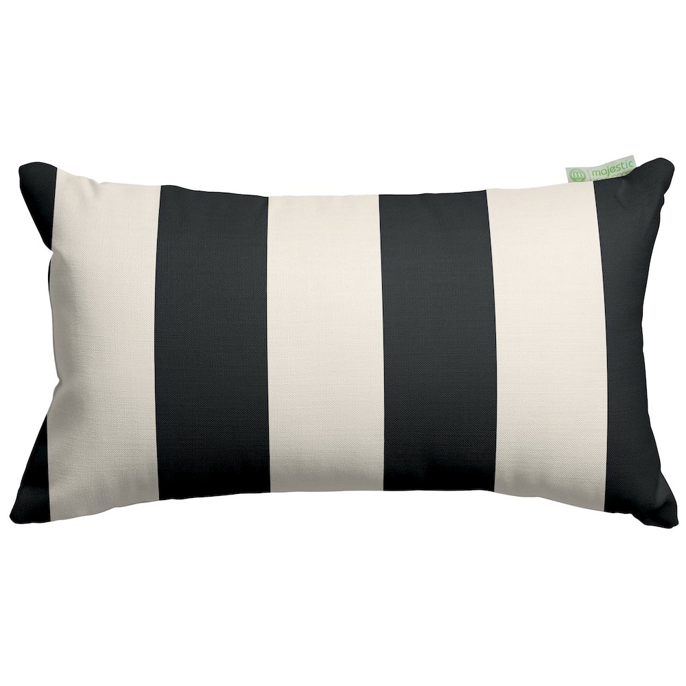 Majestic Home Goods Pillow 12x20 Vertical Stripe Black. Picture 1