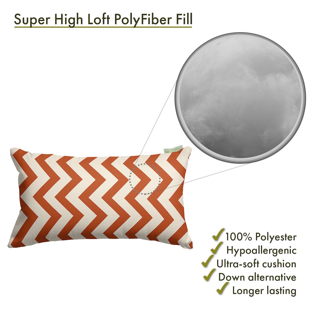 Majestic Home Goods Pillow 12x20 Chevron Burnt Orange. Picture 2