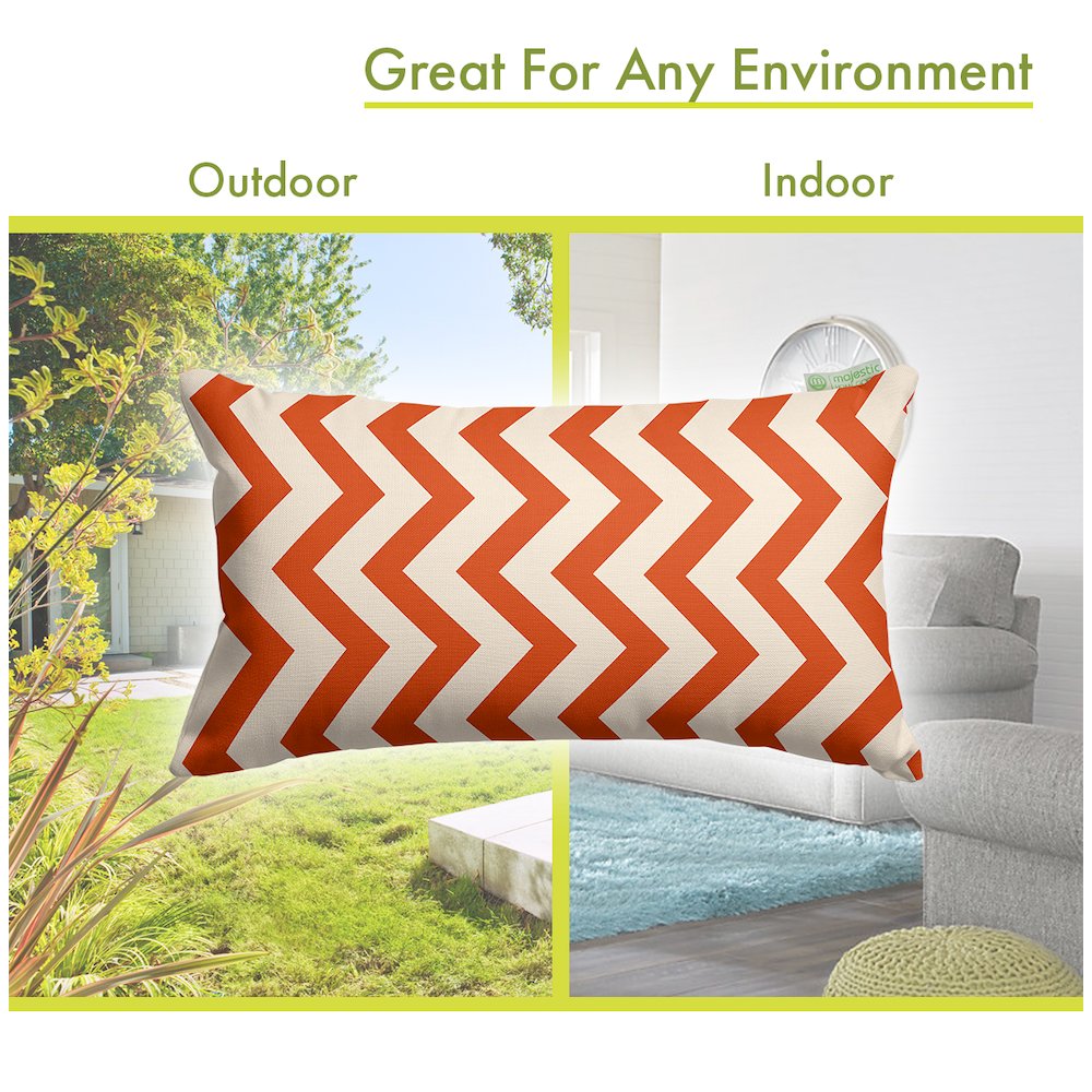 Majestic Home Goods Pillow 12x20 Chevron Burnt Orange. Picture 4