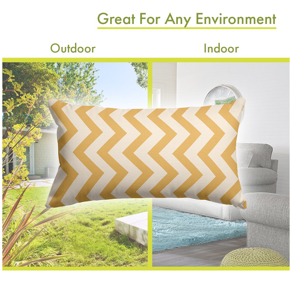 Majestic Home Goods Pillow 12x20 Chevron Yellow. Picture 4