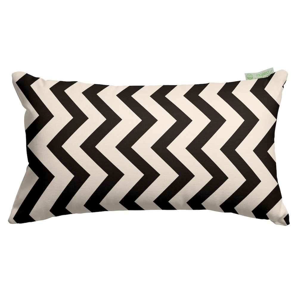 Majestic Home Goods Pillow 12x20 Chevron Black. Picture 1