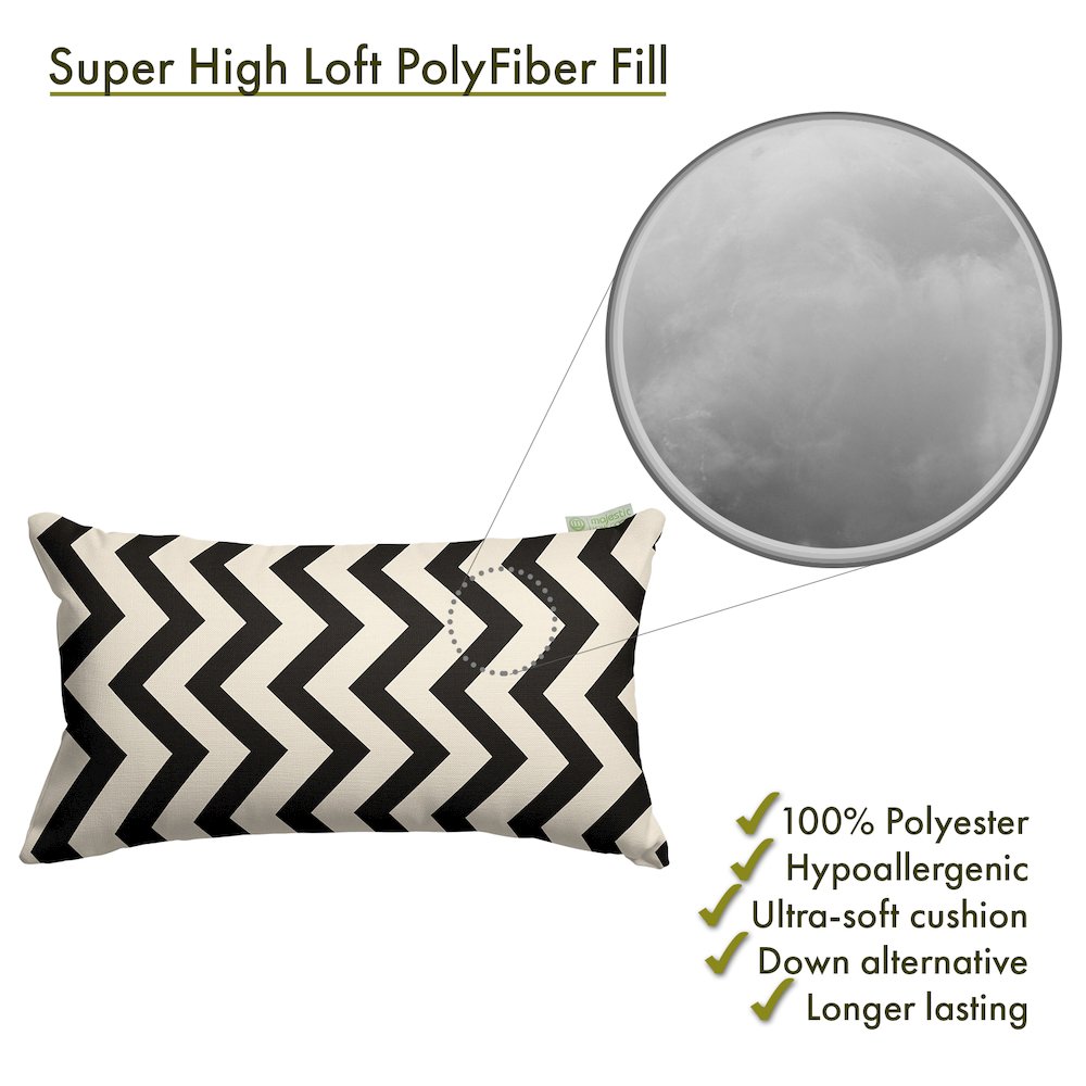 Majestic Home Goods Pillow 12x20 Chevron Black. Picture 2