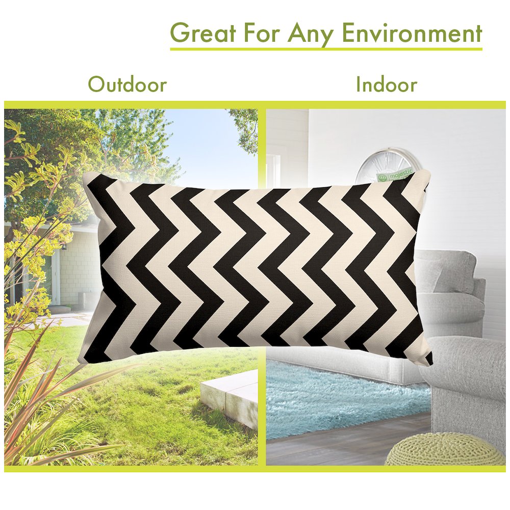 Majestic Home Goods Pillow 12x20 Chevron Black. Picture 4
