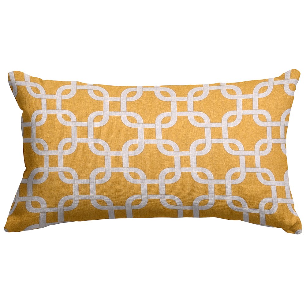 Majestic Home Goods Pillow 12x20 Links Yellow. Picture 1