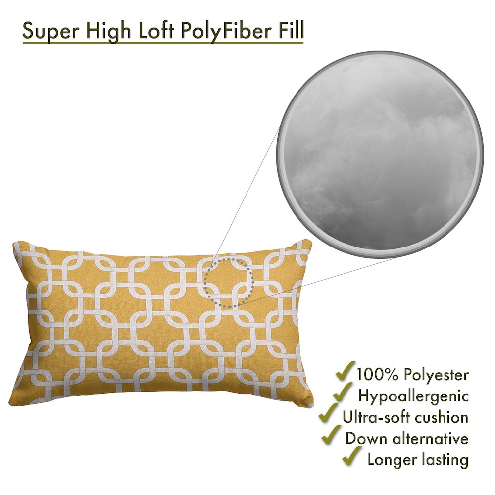 Majestic Home Goods Pillow 12x20 Links Yellow. Picture 2