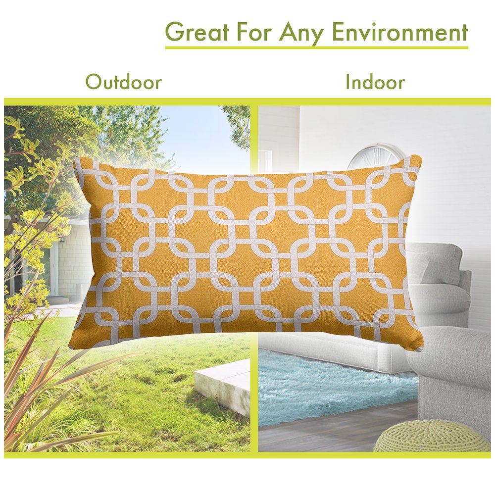 Majestic Home Goods Pillow 12x20 Links Yellow. Picture 4