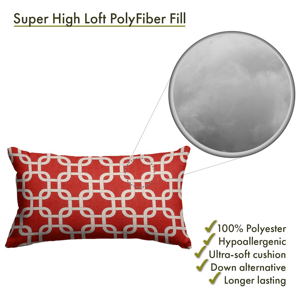 Majestic Home Goods Pillow 12x20 Links Red. Picture 2