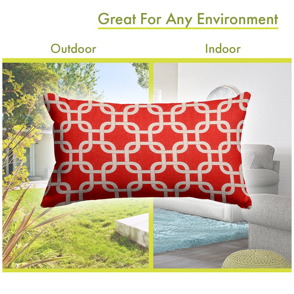 Majestic Home Goods Pillow 12x20 Links Red. Picture 4