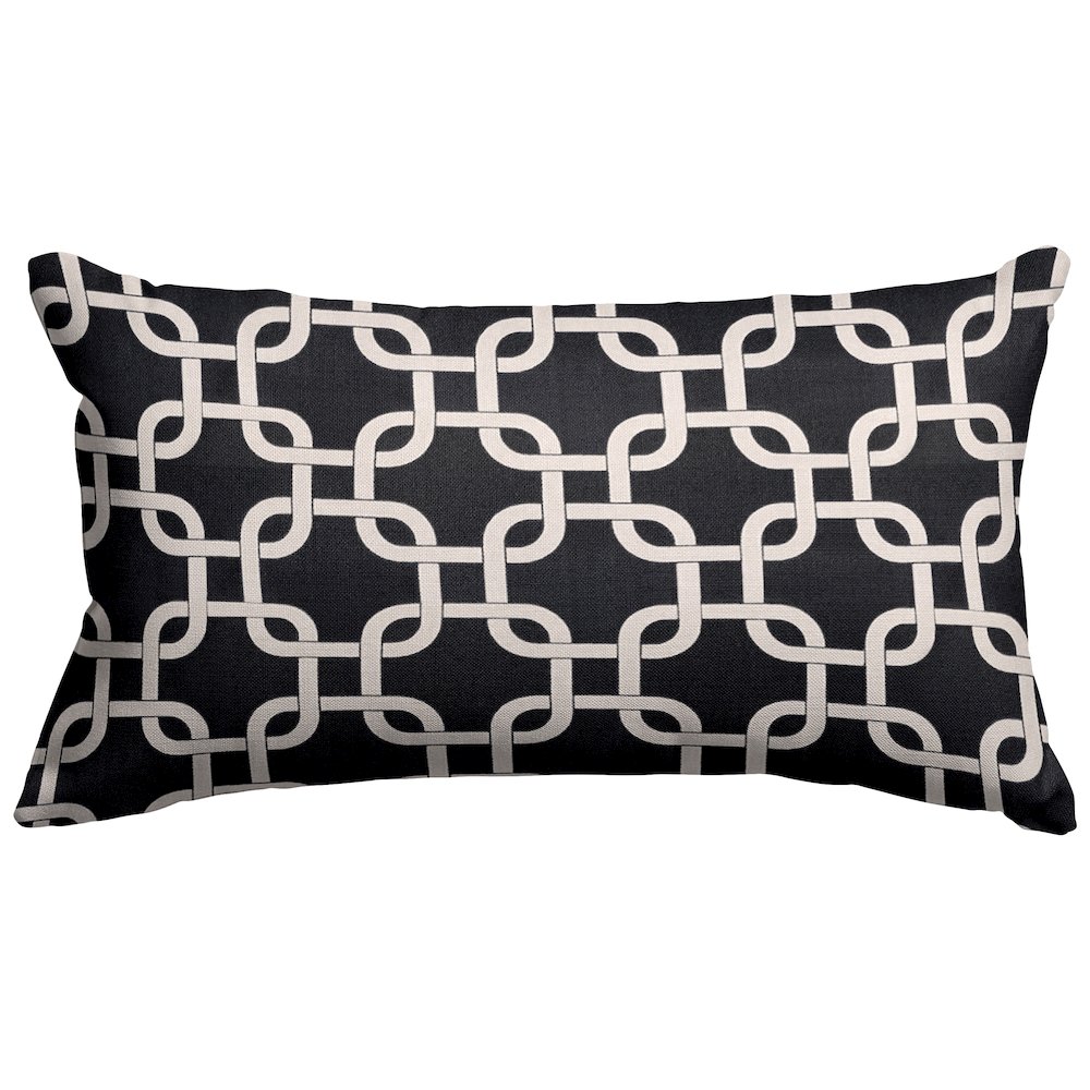 Majestic Home Goods Pillow 12x20 Links Black. Picture 1