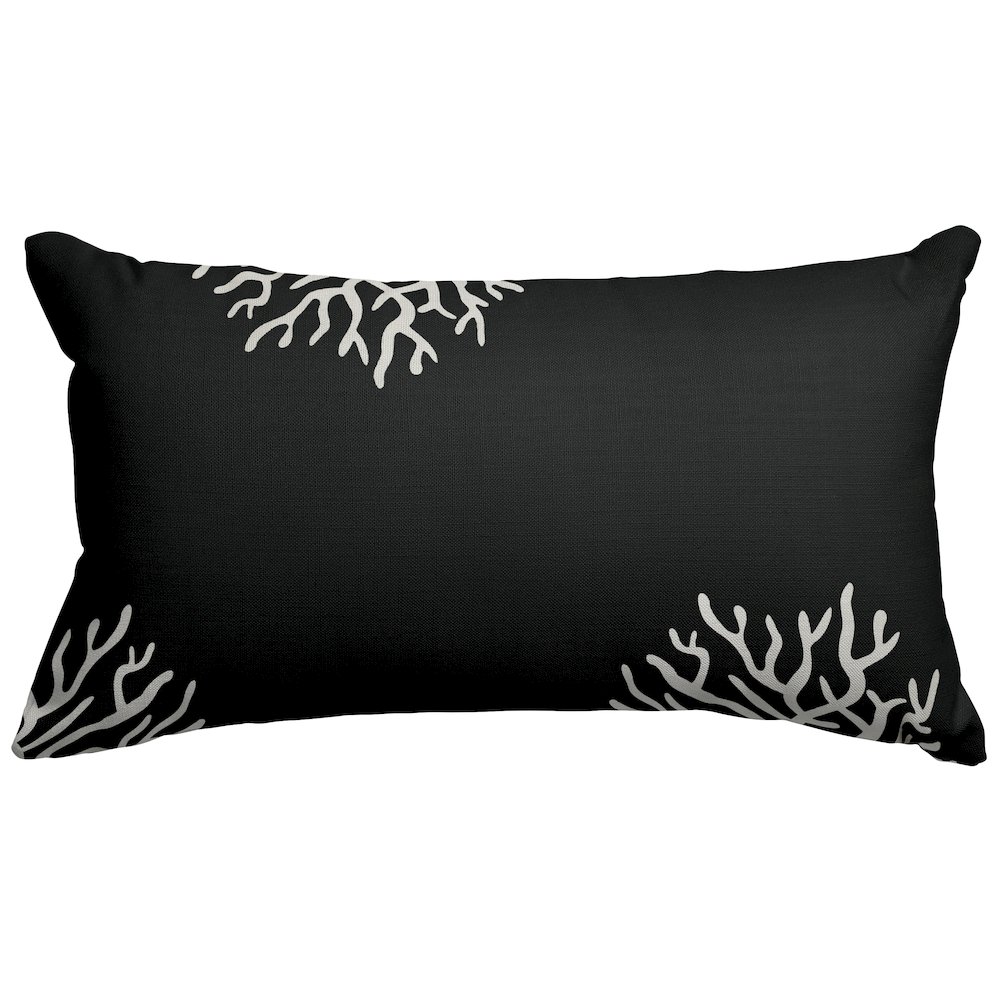 Majestic Home Goods Pillow 12x20 Coral Black. Picture 1