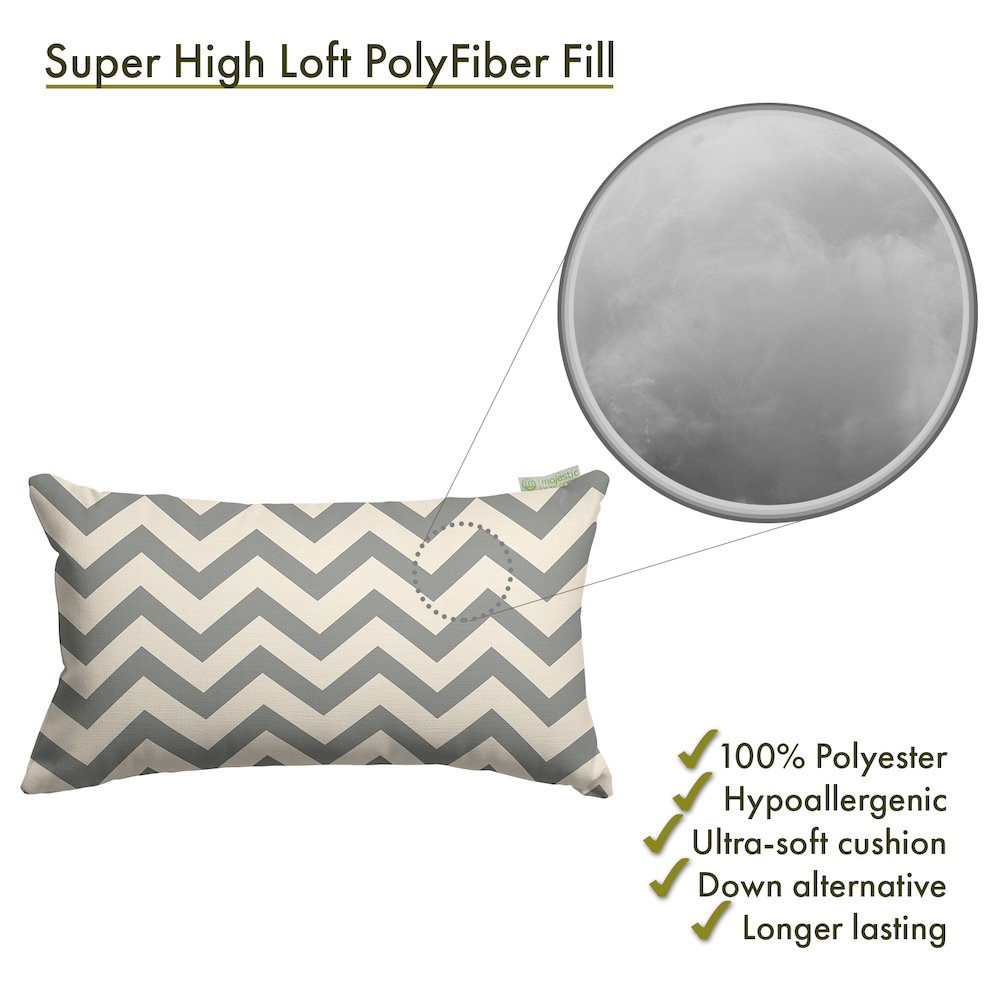 Majestic Home Goods Pillow 12x20 Chevron Gray. Picture 2
