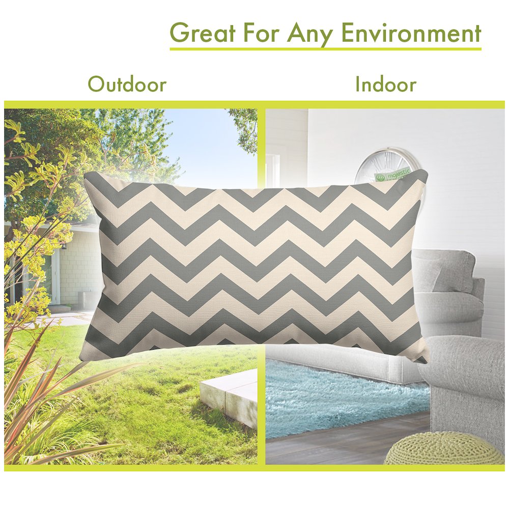 Majestic Home Goods Pillow 12x20 Chevron Gray. Picture 4