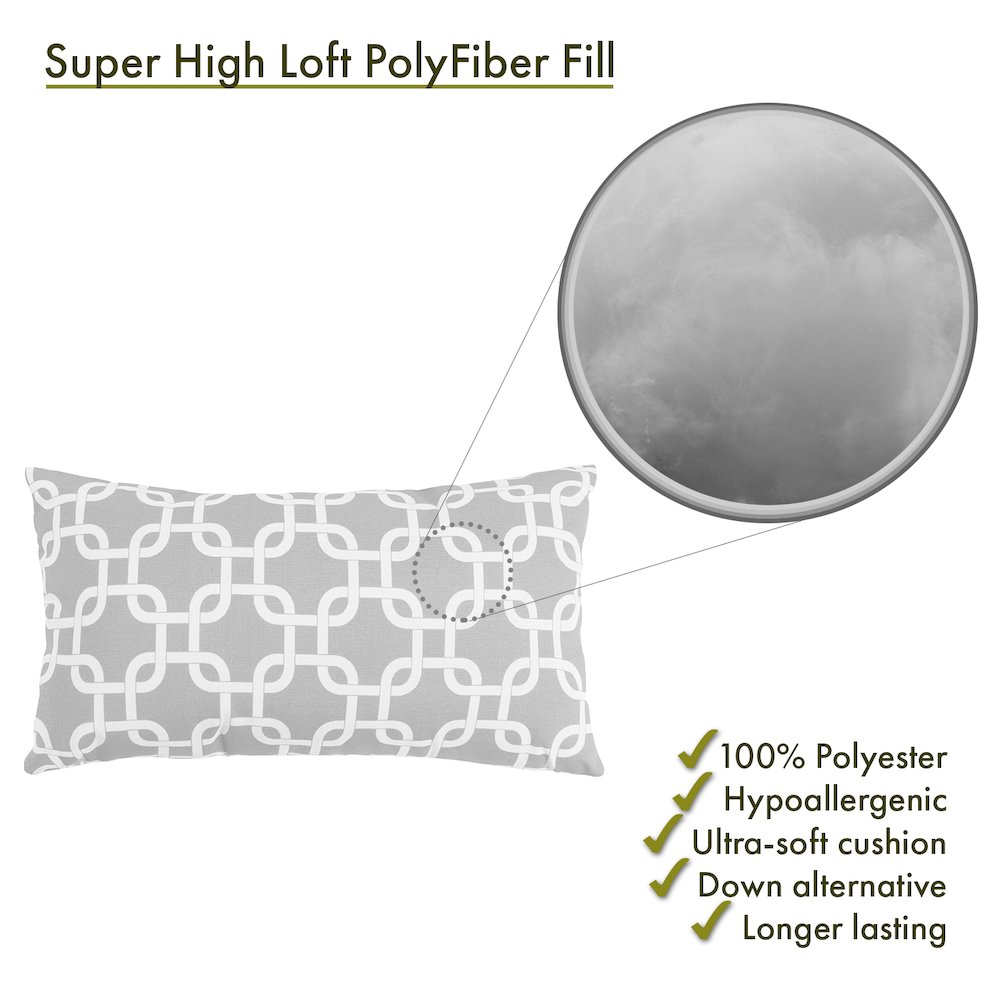 Majestic Home Goods Pillow 12x20 Links Gray. Picture 2