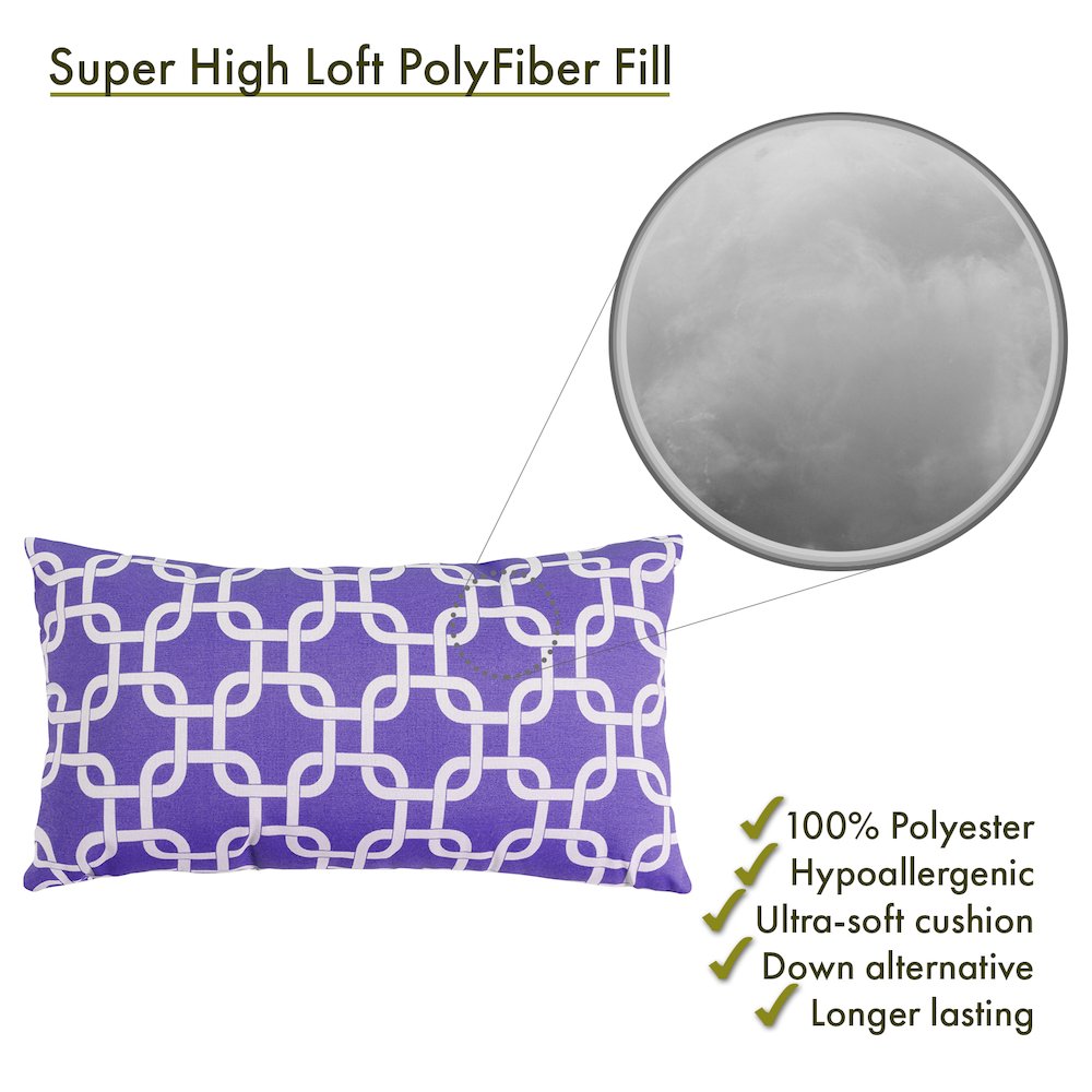 Majestic Home Goods Pillow 12x20 Links Purple. Picture 2