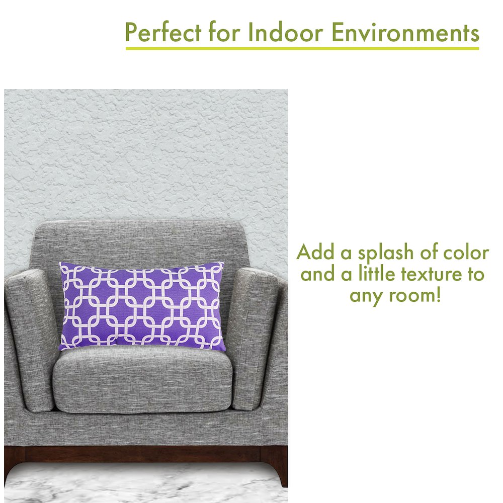 Majestic Home Goods Pillow 12x20 Links Purple. Picture 4