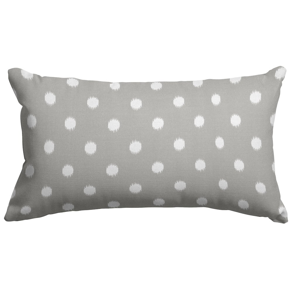 Majestic Home Goods Pillow 12x20 Ikat Dot Gray. Picture 1