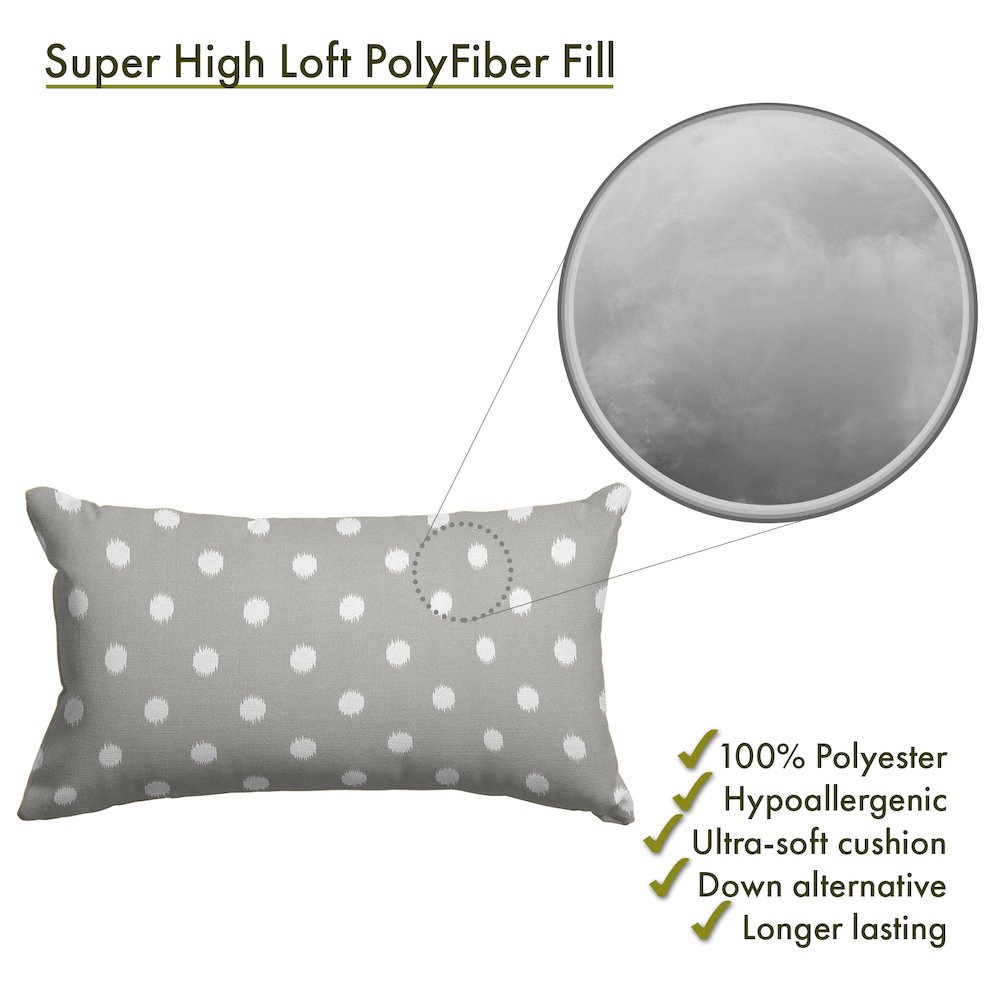 Majestic Home Goods Pillow 12x20 Ikat Dot Gray. Picture 2