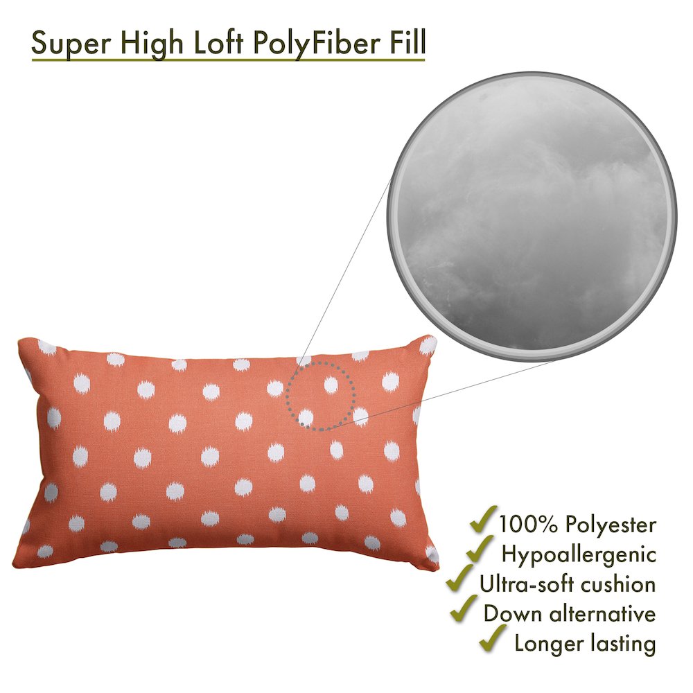 Majestic Home Goods Pillow 12x20 Ikat Dot Orange. Picture 2