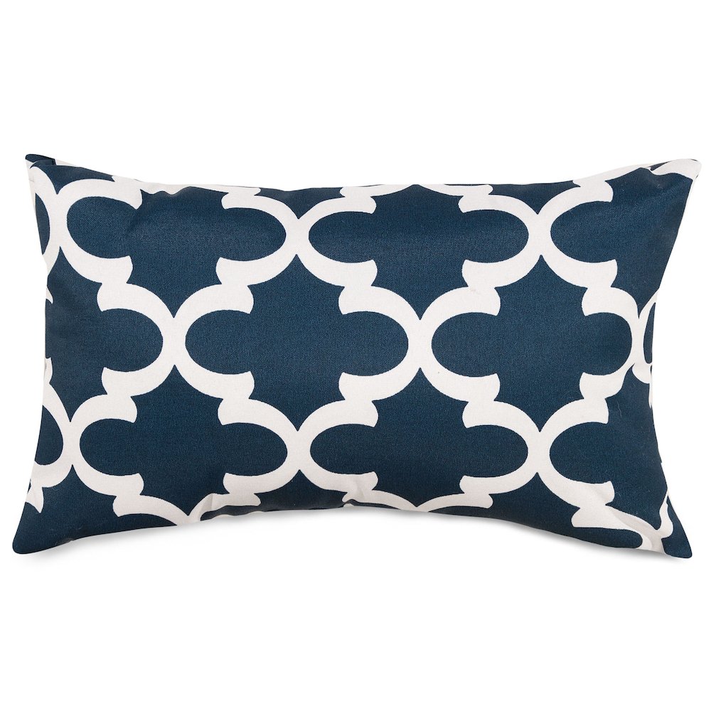 Majestic Home Goods Pillow 12x20 Trellis Navy. Picture 1