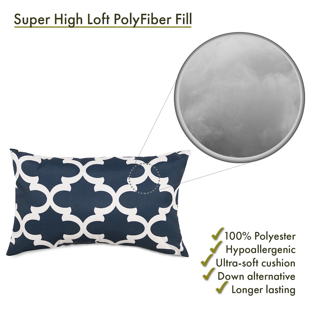 Majestic Home Goods Pillow 12x20 Trellis Navy. Picture 2