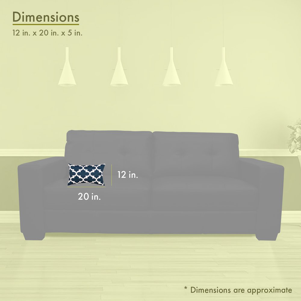Majestic Home Goods Pillow 12x20 Trellis Navy. Picture 3