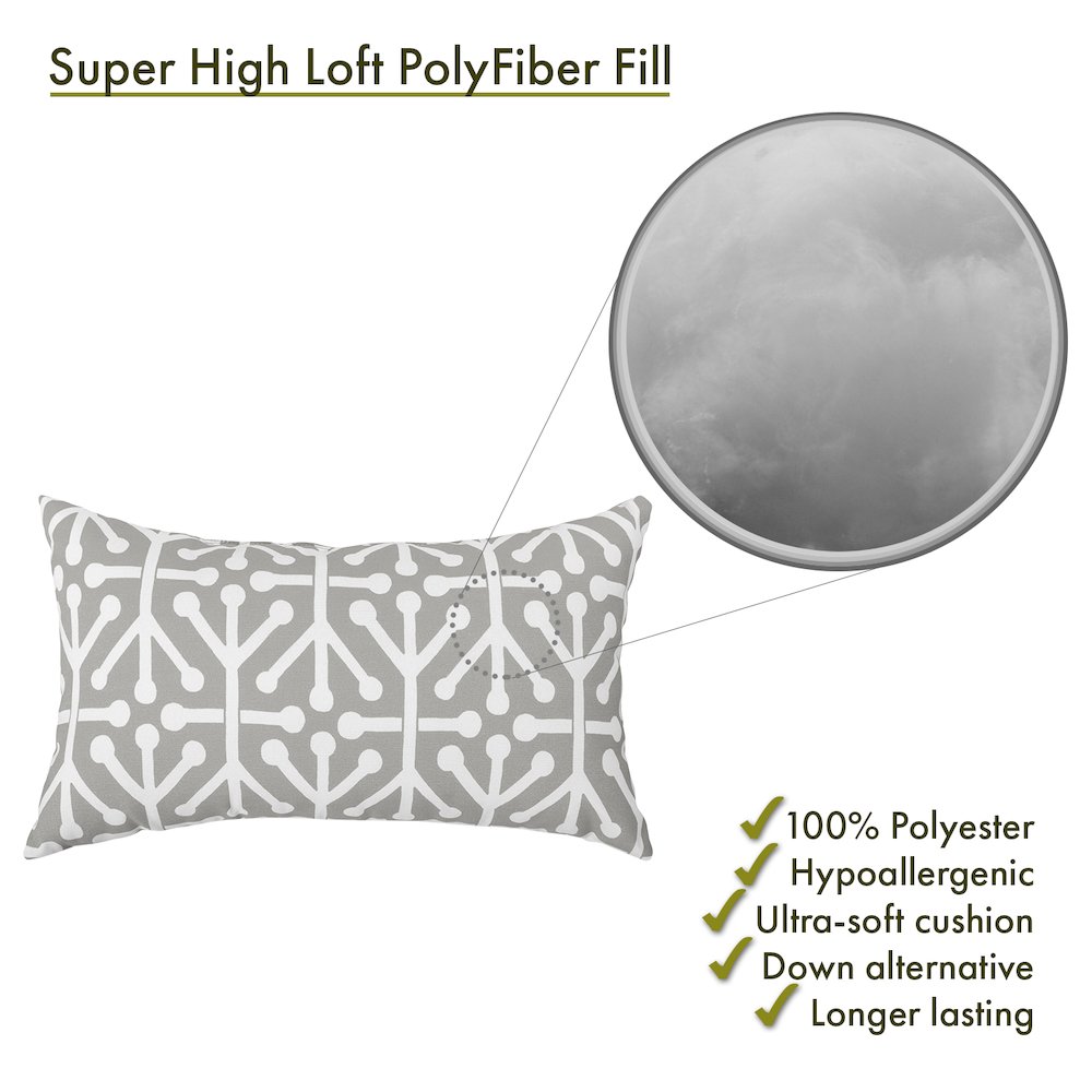 Majestic Home Goods Pillow 12x20 Aruba Gray. Picture 2