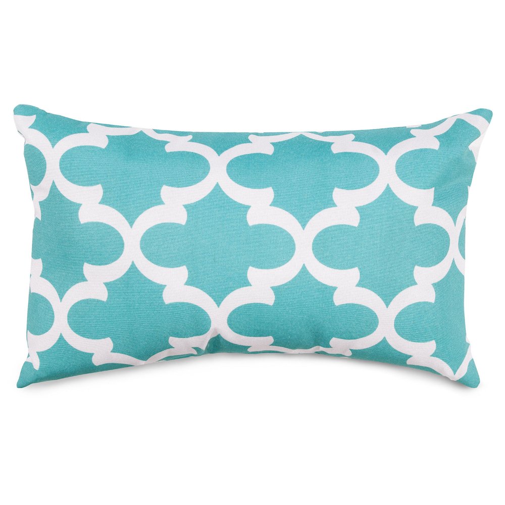 Majestic Home Goods Pillow 12x20 Trellis Teal. Picture 1