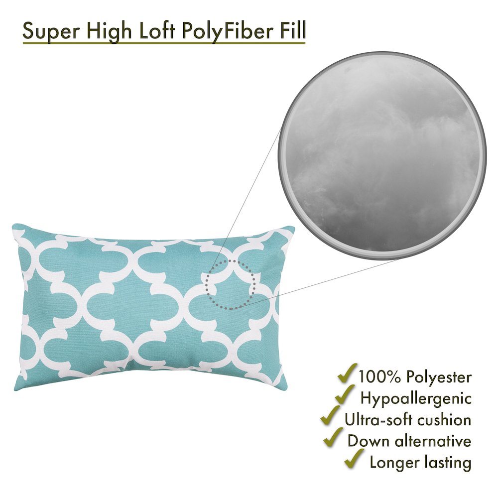 Majestic Home Goods Pillow 12x20 Trellis Teal. Picture 2