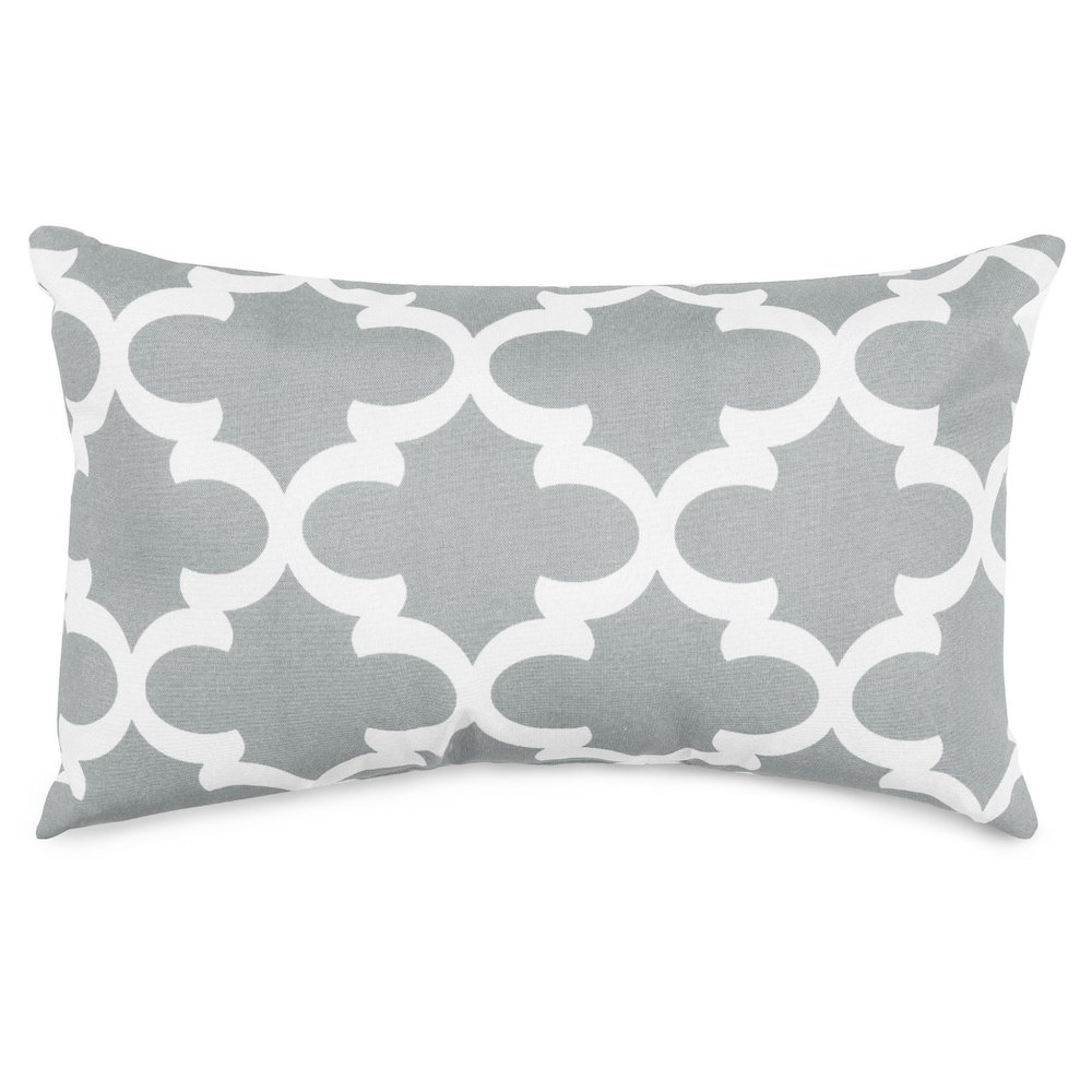 Majestic Home Goods Pillow 12x20 Trellis Gray. Picture 1