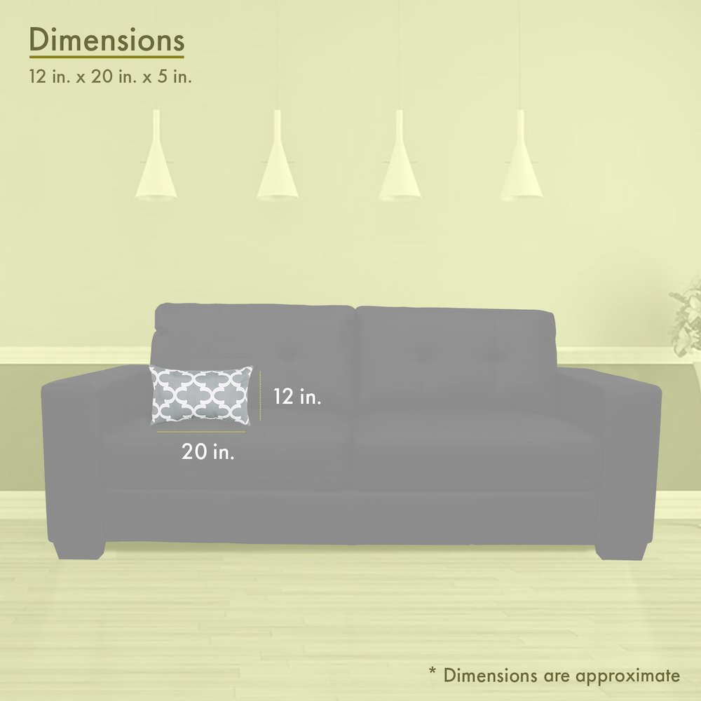 Majestic Home Goods Pillow 12x20 Trellis Gray. Picture 3